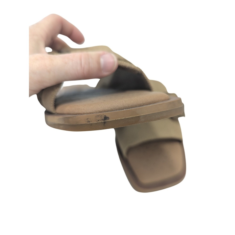 Vivaia Micah Pillow Top Slide Sandals Tan Knit Buckle Sustainable EU 40 US 9 - Picture 6 of 10